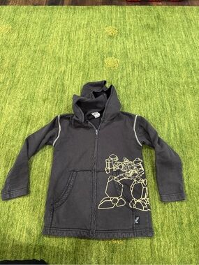 Vintage Y2K Retired 100% Cotton Robot Hoodie Size 4 Kids Charlie Rocket Zip Boys